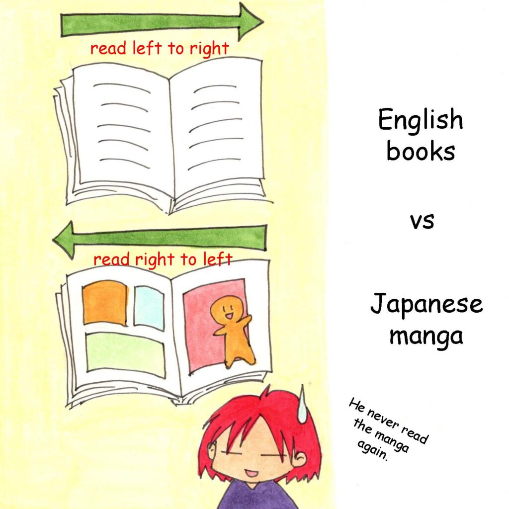 English books vs Japanese manga