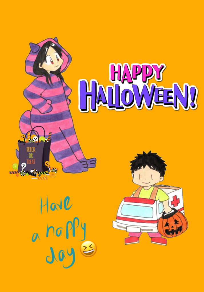 Happy Halloween kawaii illustration